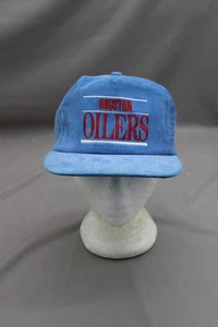 Houston Oilers Mütze (VTG) - Cord Blockschrift - Erwachsene Druckknopflasche - Bild 1 von 9