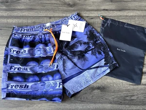 PAUL SMITH BLUE PHOTO PRINT SWIM SHORTS SIZE S 28"-30" BNWT - Picture 1 of 13