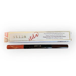 Stila Stay All Day Dual-Ended Liquid Eye Liner - DARK BROWN & AMBER - New In Box - Picture 1 of 1