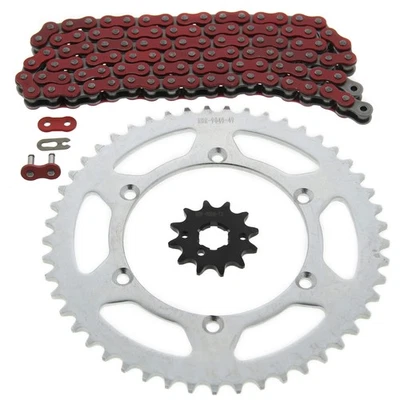 Kawasaki 1995-06 KDX200 200 / 1997-05 KDX220 220 Red Chain & Sprocket 12/49 110L - Image 1 of 4