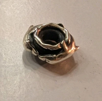 Original Trollbeads Silber Stopper mit Delfin-Motiv(Diskrete Welle)Guter Zustand - Bild 1 von 4