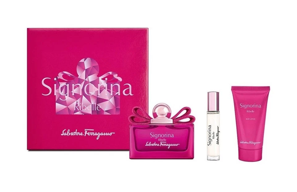 Salvatore Ferragamo Signorina Ribelle 3,4 OZ eau de parfum spray + 1,7 loción + 15 ml nuevo en caja Foto 1 de 1