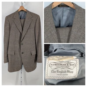 Hickey Freeman Vintage 60s Princeton Shop Tweed Plaid 2 Piece Suit USA Unionmade - Picture 1 of 15