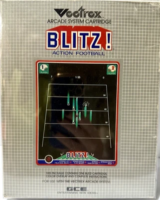 BLITZ Action Football (Vectrex)  Box, Cartridge & Overlay! In Clear Slipcover - Image 1 of 4