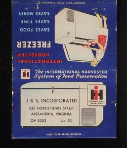 1940er J & S International Harvester Gefrierschrank 530 North Henry St. Alexandria VA MB - Bild 1 von 2