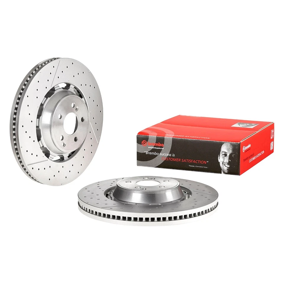 For Mercedes-Benz S63 AMG 14-21 Brake Rotor Replacement Drilled & Slotted Vented - Imagem 1 de 4
