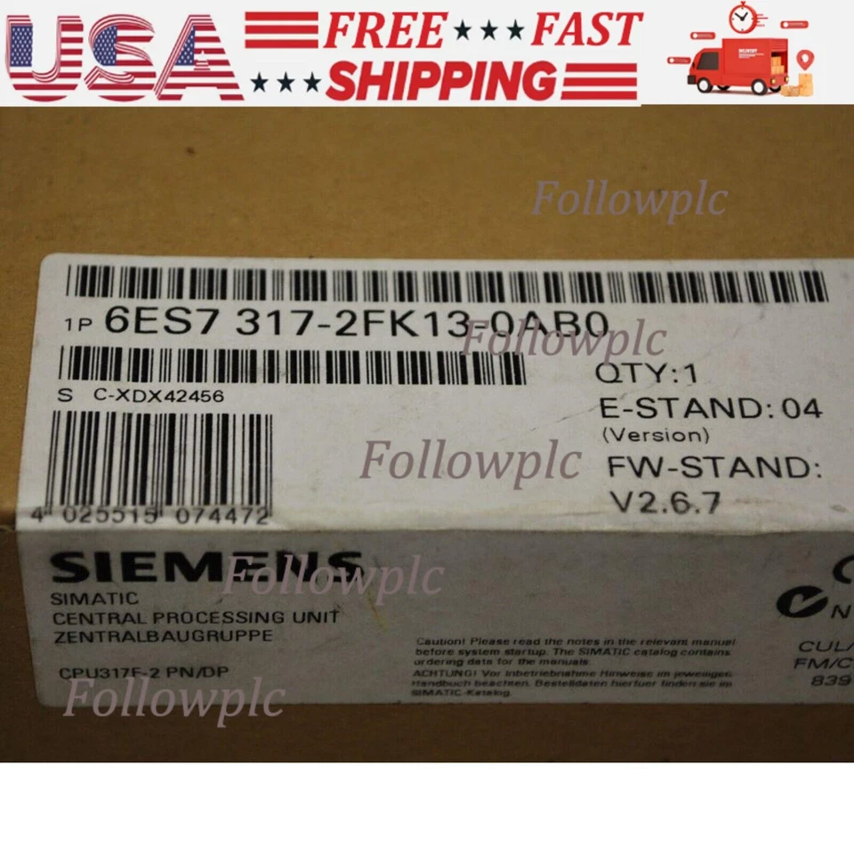 Siemens 6ES7317-2FK13-0AB0 CPU317F-2 PN/DP Simatic Central 6ES73172FK130AB0 GQ - Image 1 of 1