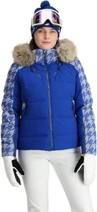 Spyder Damen Falline Kunstfell Daunen Ski Snowboard Jacke Größe 14, Neu mit Etikett - Bild 1 von 5