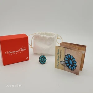 American West Sleeping Beauty Turquoise Sterling Silver Ring - Size 7 - Picture 1 of 17