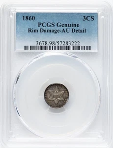 1860 3 Cent Silver - PCGS AU Details - GREAT COLLECTOR OPPORTUNITY - Picture 1 of 2