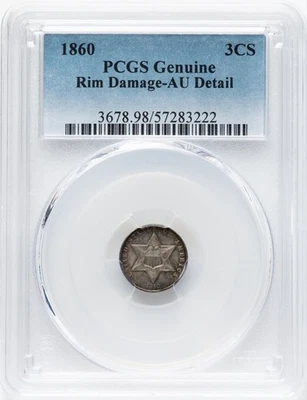 1860 3 Cent Silver - PCGS AU Details - GREAT COLLECTOR OPPORTUNITY - Image 1 of 2