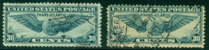 SCOTT # C24, 30-CENT WINGED GLOBE, USED, 2 STAMPS, GREAT PRICE! - Picture 1 of 1