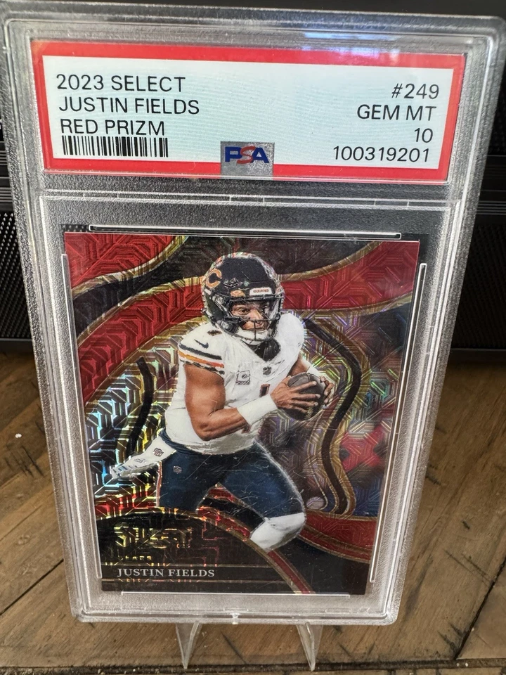 2023 Panini Select Justin Fields Disco Red Club Level 41/49 Bears PSA 10 🔥 - Image 1 of 2