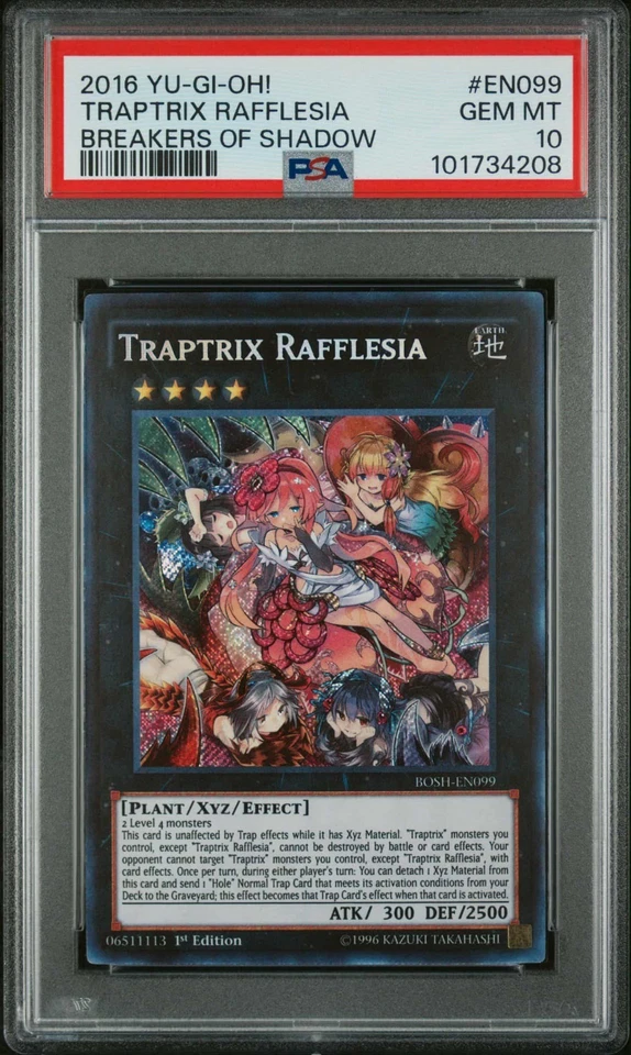 2016 PSA 10 Yu-Gi-Oh 1st Edition Rare  Traptrix Rafflesia BOSH-EN099 - Image 1 of 1