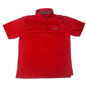 Men’s Under Armour Heat Gear Loose Fit Polo Size Medium Color Red - Picture 1 of 13