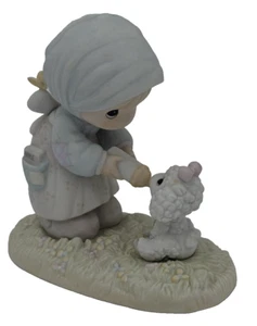 Vintage 1987 Precious Moments Figurine Feed My Sheep Collectors Original Box - Picture 1 of 13