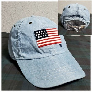 POLO RALPH LAUREN AMERICANA 6-TEILIGE BASEBALL-HUT LEDER STRAPBACK BLAU: EINHEITSGRÖSSE - Bild 1 von 7