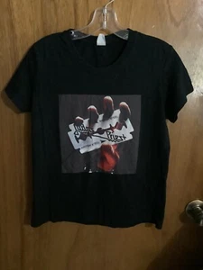 Judas Priest BRITISH STEEL Black Tee Misses Large - Picture 1 of 4