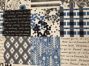 Lecien Blue fabric UK fat quarter 56cm x 50cm 80% cotton 20% Linen material - Picture 1 of 2