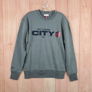 Mitchell & Ness Mens Sweatshirt Small Gray Fleece Long Sleeve St. Louis City SC - Picture 1 of 9