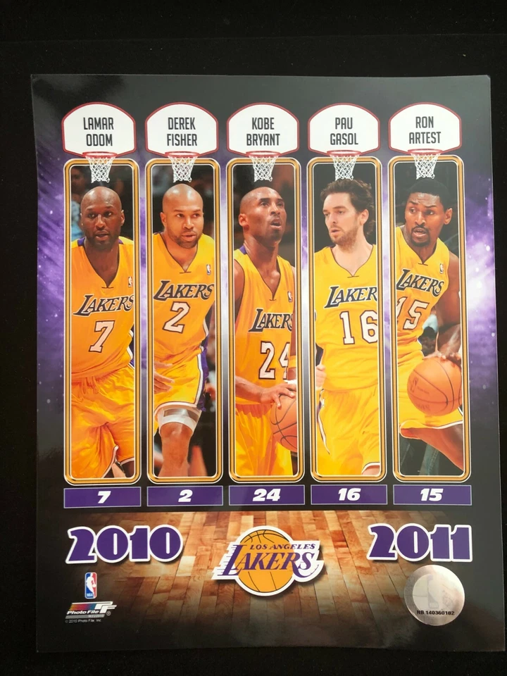 NEW 2010 / 2011 Los Angeles Lakers Photo - Glossy 8x10 NBA Licensed  Kobe Bryant - Image 1 of 1