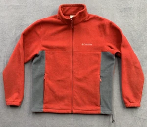Columbia Sportswear Jacket Fleece Full Zip Casual XM6138 Red Gray Men’s Large - Picture 1 of 20