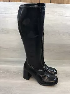 Bota de montar Funtasma Gogo-300W para mujer 8 charol negro hasta la rodilla cremallera lateral - Imagen 1 de 12