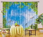 3d Sky Swallow Leaves Zhua069 Photo Curtain Window Blockout Fabric Amy 2023