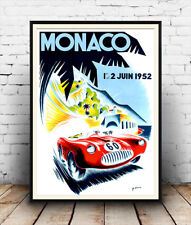 Monaco 1952 : Vintage Motor racing Advertising Poster reproduction