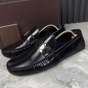 Louis Vuitton Racetrack Driving Mokassin Glazed Black Leather 8 LV 9 US 42 EUR - Bild 1 von 24