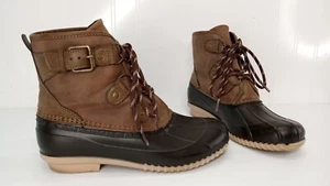 Maurices Damen-Entenstiefel braun Schnürung Flanell isoliert Größe 7 - Bild 1 von 4