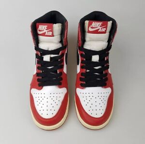 Boys AIR JORDAN 1 Retro High OG GS Chicago 7Y US BBall Shoes |missing Insoles|