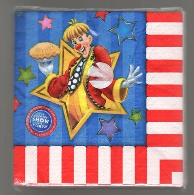 Servilletas de fiesta de cumpleaños Ringling Bros & Barnum & Bailey, 20 quilates, payaso de circo Foto 1 de 2