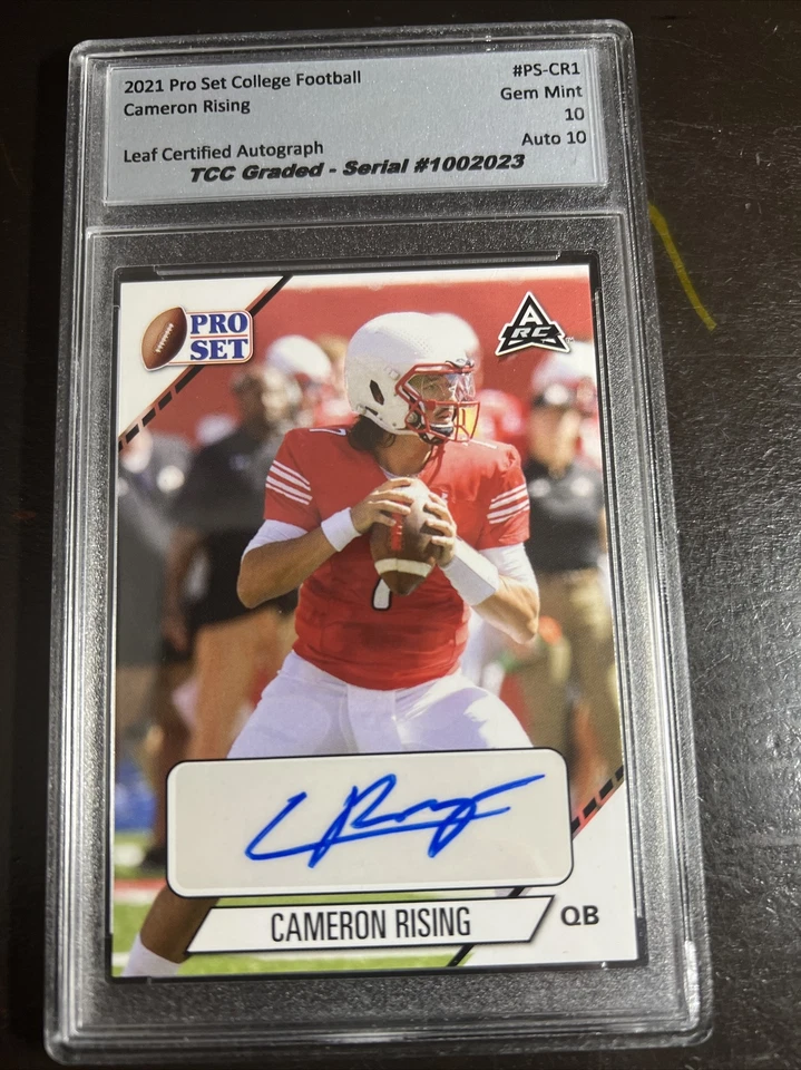 2021 Pro Set College Cameron Rising Auto TCC Graded Gem Mint 10 - Image 1 of 2