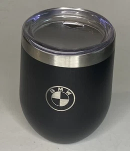 BMW Insulated Wine Tumbler / Mug Coffee Cup & Lid Matte Black & Stainless Steel - Picture 1 of 11