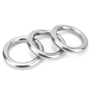 Stainless A2 Steel O Ring Welded Buckles Webbing Solid Metal Round Rings Smooth - Picture 1 of 14