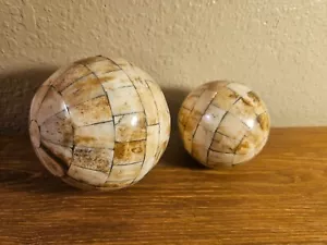 "Alfombra bovina de hueso con incrustaciones antiguas pesadas vintage de 4,5"" y 3""" - Imagen 1 de 11