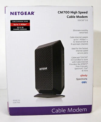NETGEAR CM700-100NAS High Speed Cable Modem 32 x 8 DOCSIS 3.0 - Image 1 of 4