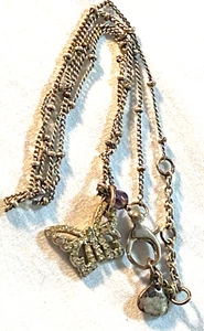 Fossil Silber geknotete Kette Strass Schmetterling lang 18" Halskette 007-006 - Bild 1 von 14