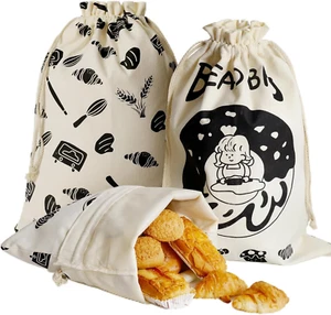 Bread Bags for Homemade Bread, 2PCS Linen Bread Bag with Plastic Lined, 13.7"... - Picture 1 of 1