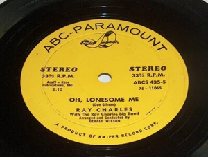 33 RPM Ray Charles Hang Your Head, Oh, Lonesome Me ABC Paramount Vinyl 435 EX- - Imagen 1 de 4