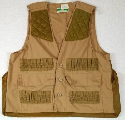 Game Winner Sportswear Hunting Brown Tan Vest Pockets Button Men's Large 42-44 - Image 1 of 4