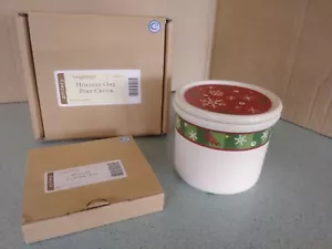 Longaberger Pottery 1 pinta vajilla y tapa de vacaciones NUEVO - Imagen 1 de 7