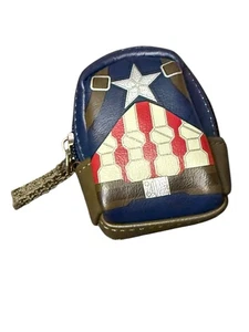 Disney NuiMOs Marvel Loungefly Captain America 3” X 2.5” Zipper Navy Backpack - Picture 1 of 4