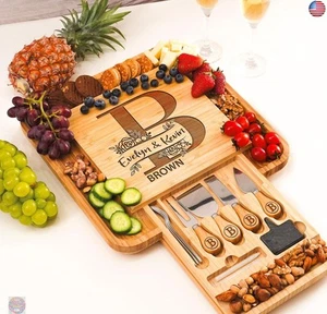 Personalized Charcuterie Board Gifts Set, Custom Large Cheese Board, - Picture 1 of 9