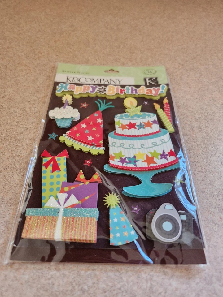 K & Company~Birthday Sticker Medley~Dimensional Stickers - Image 1 of 1