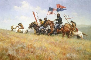 Howard Terpning Flags On The Frontier Giclee on Canvas 52x34.5 - Picture 1 of 1