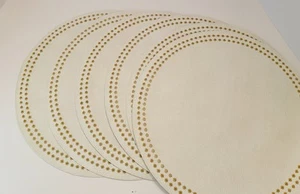 6er Set Bodrum Perlen Tischsets ~ Antik Weiß/Gold Farbe ~ Neu ohne Etikett - Bild 1 von 11
