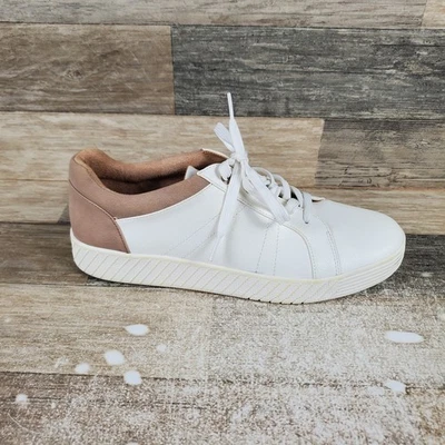 Naturalizer Neela Womens Shoes Sz 10 W Athletic White Brown Leather Sneakers - Image 1 of 4