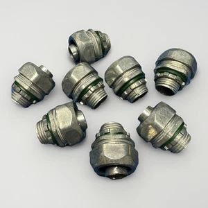 8x Bridgeport Connettore per condotto a tenuta di liquido 1/2" zinco dritto - Foto 1 di 3